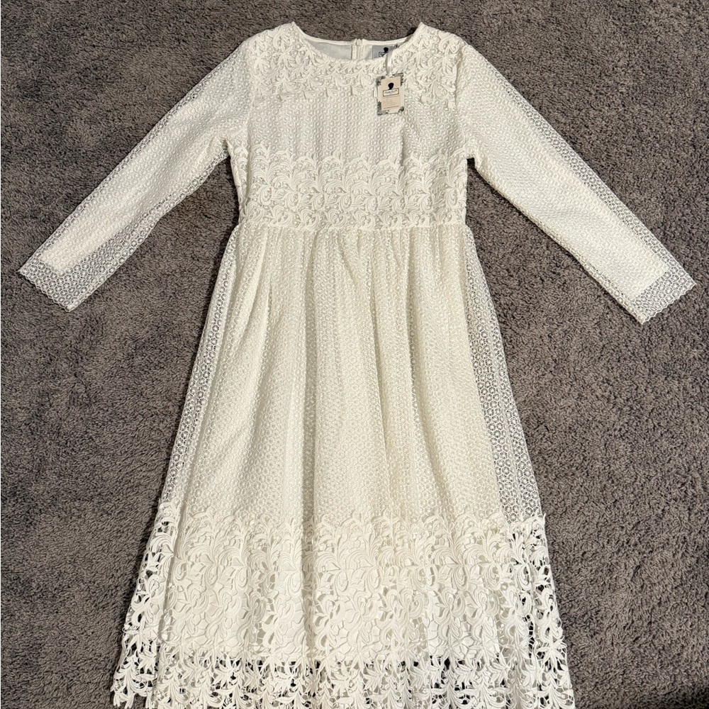 Dainty Jewells Elegant White Lace Dress